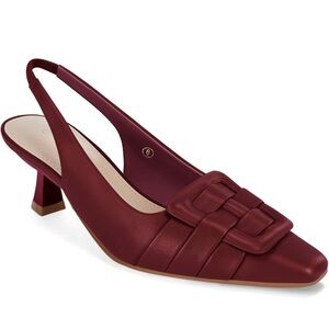 Chic Maroon Slingback Heels